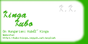 kinga kubo business card